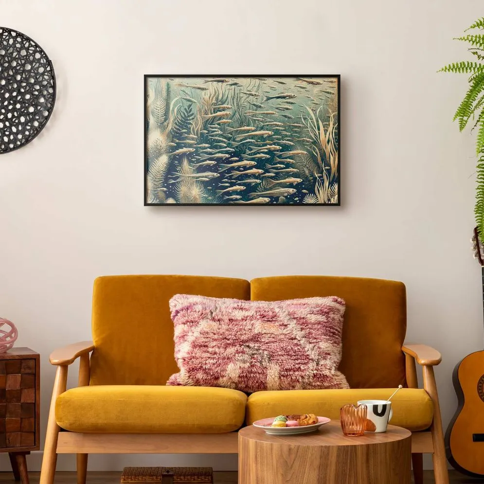 Plakat Oceaniczna przyroda 30x21 cm z ramą czarną bez marginesu | MIRAT.
