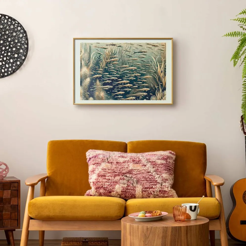 Plakat Oceaniczna przyroda 60x40 cm z ramą złotą z marginesem | MIRAT.