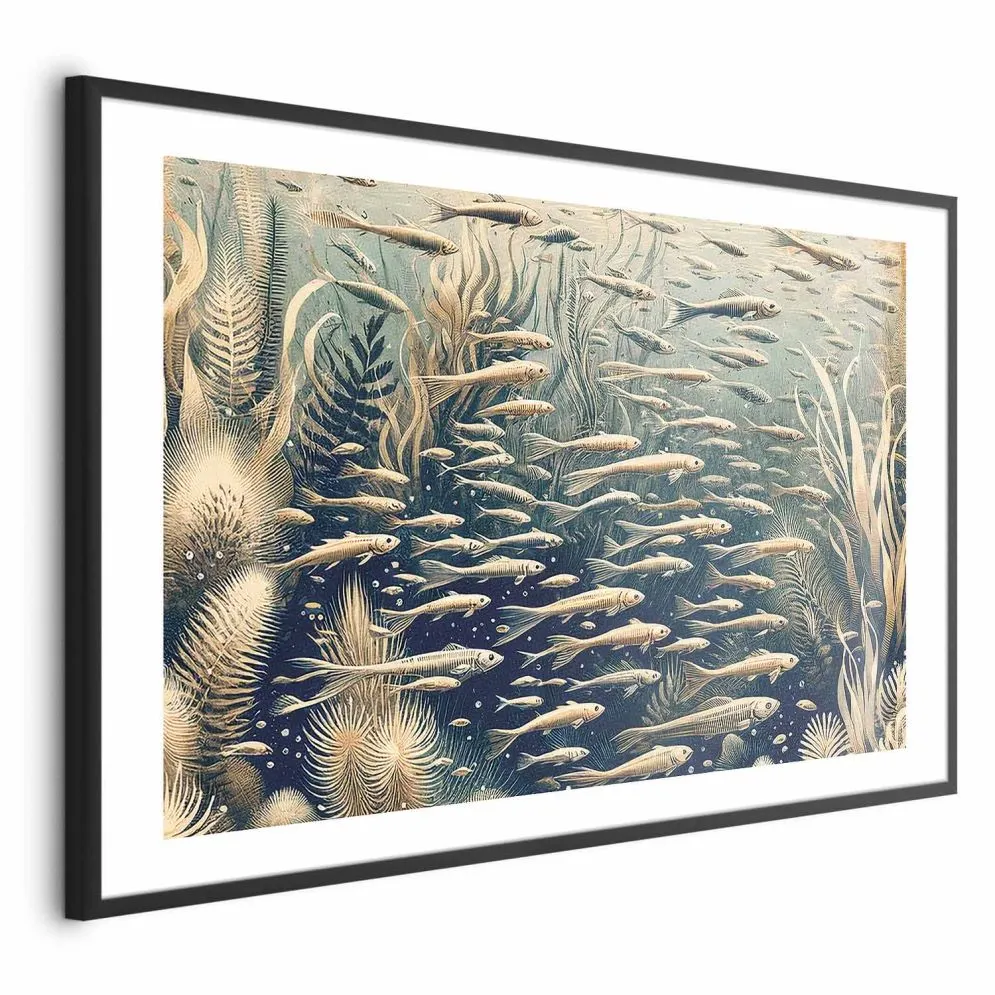 Plakat Oceaniczna przyroda 60x40 cm z ramą czarną z marginesem | MIRAT.