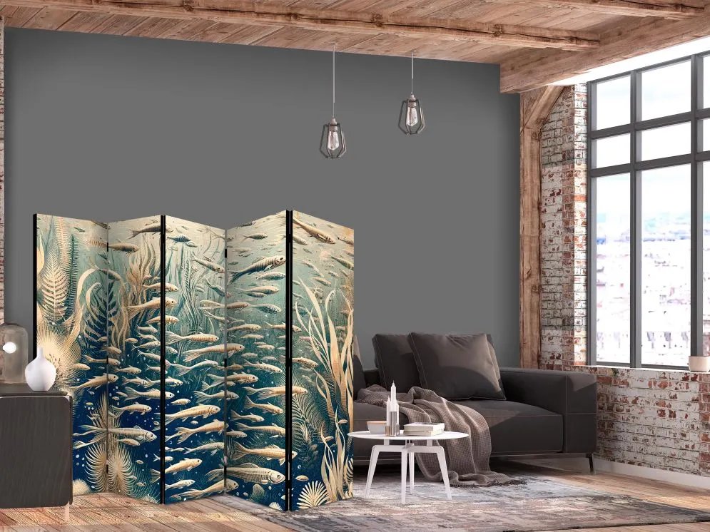 Parawan dwustronny Zwierzęta 225x172 cm 5-częściowy wielokolorowy | MIRAT.