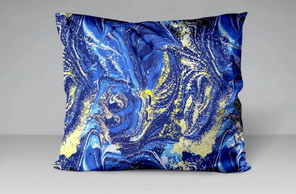 Pościel satynowa Gold Line 140x200 Galaxy granatowa bawełna | MIRAT.