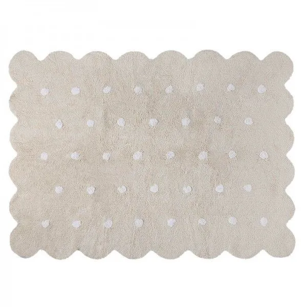 Beżowy dywan dla dzieci prostokątny w kształcie ciasteczka 120x160 GALLETA CREMA Lorena Canals