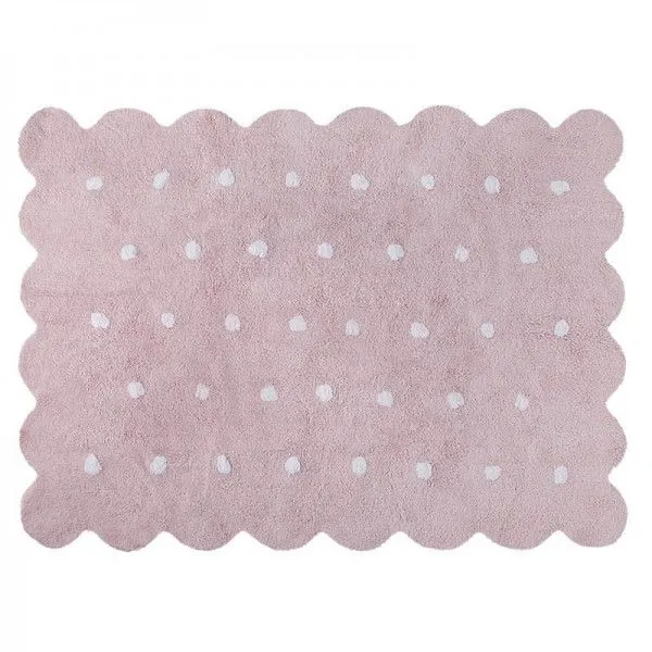 Różowy dywan dla dzieci prostokątny w kształcie ciasteczka 120x160 GALLETA ROSA Lorena Canals