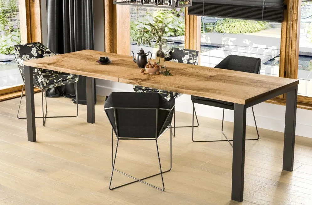 Stół rozkładany GARANT 130(220)x80 dąb wotan loftowy | MIRAT. styl LOFT