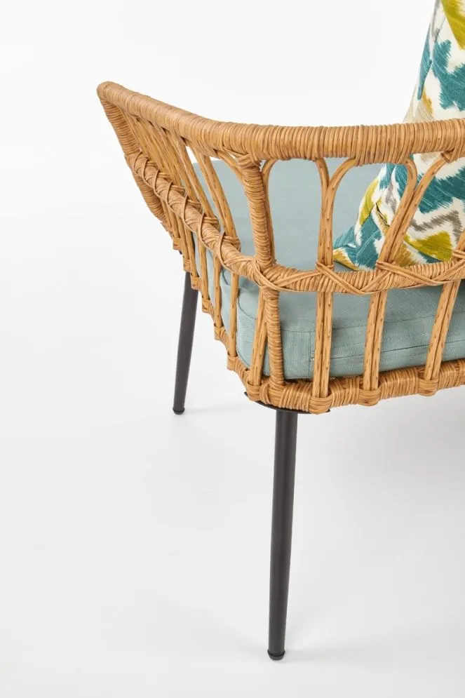 Sofa GARDENA rattanowa z poduszkami na metalowych nogach | MIRAT. kolekcja GARDENA