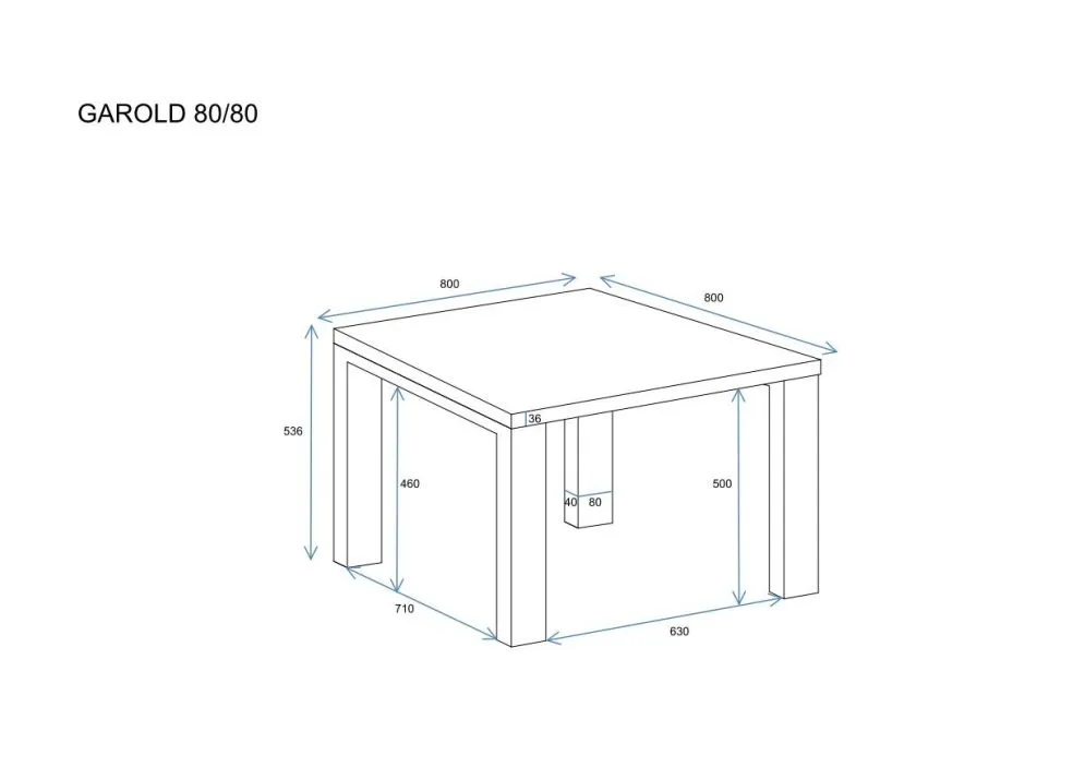 Ława GAROLD 80x80 biały połysk nowoczesna I sklep meblowy MIRAT. styl LOFT