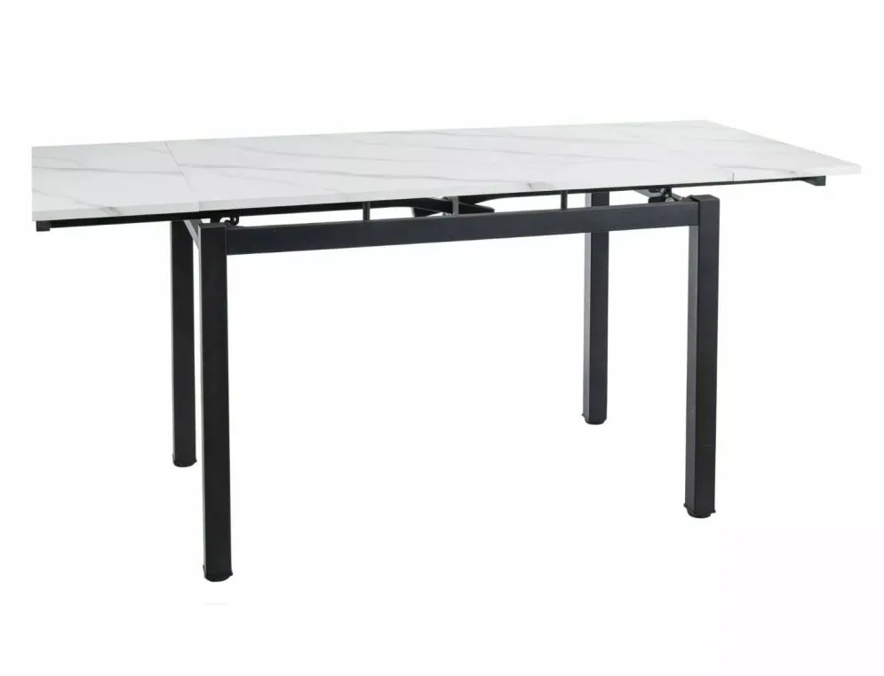 Stół rozkładany GD-017 110(170)x74 biały marmur/czarny mat do jadalni I sklep meblowy MIRAT.