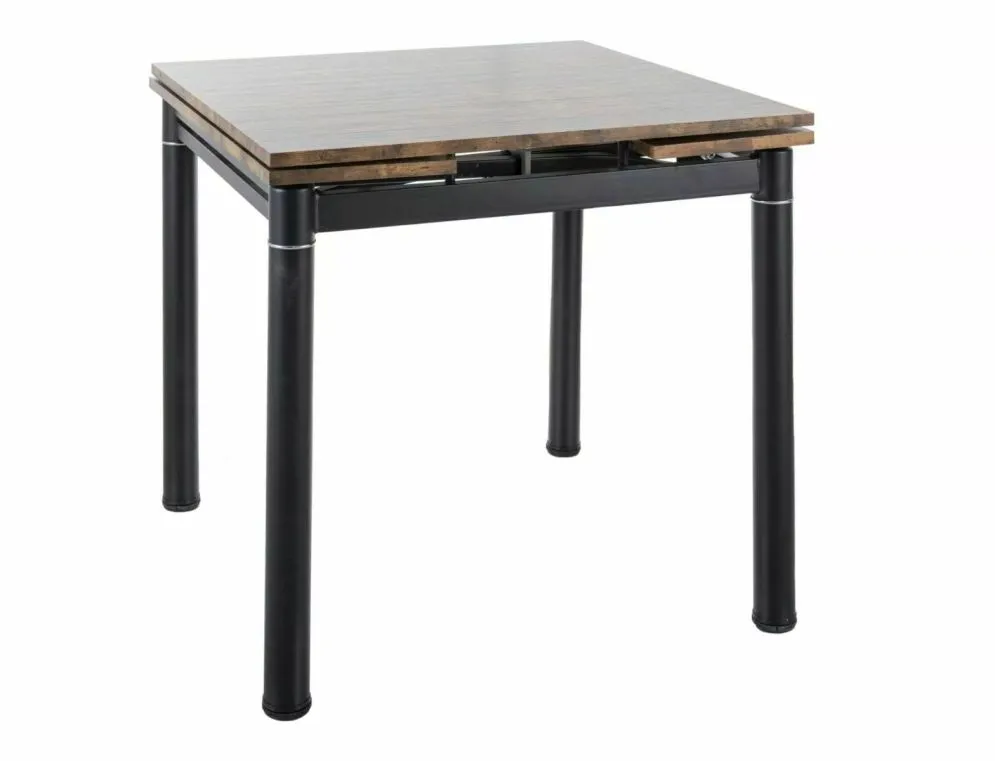 Stół rozkładany GD-082 80(131)x80 orzech vintage/czarny mat do jadalni I sklep meblowy MIRAT. styl LOFT