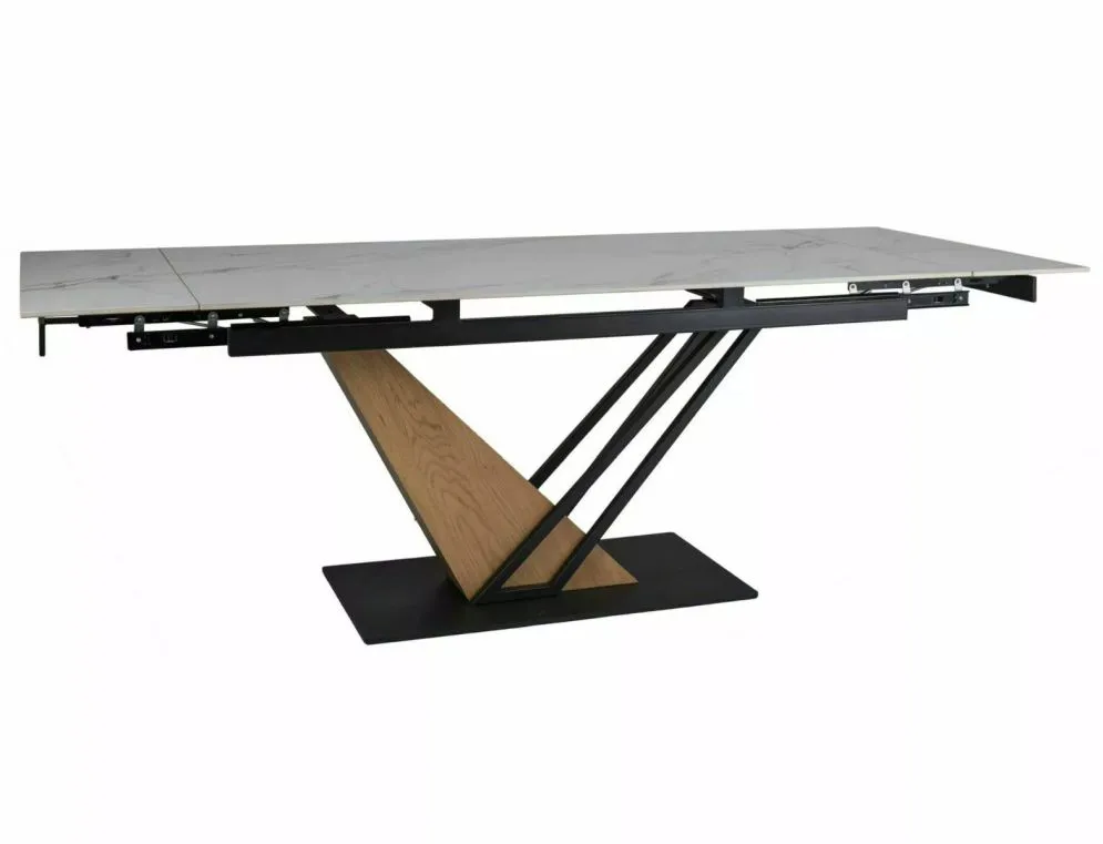 Stół rozkładany GENESIS 180(240)x90 biały marmur/dąb designerski I sklep meblowy MIRAT. styl GLAMOUR, LOFT