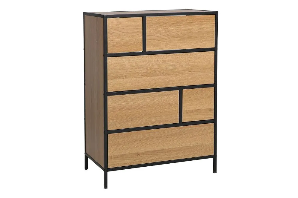 Komoda GEO K6 dąb/czarna w stylu loft I sklep meblowy MIRAT. styl LOFT