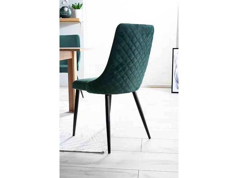 Krzesło PIANO B VELVET zielone tapicerowane aksamitne | MIRAT. w stylu GLAMOUR kolekcja