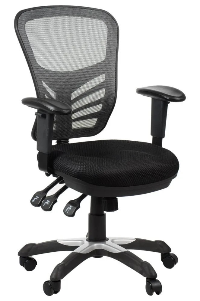 Fotel biurowy HG-0001 szary do komputera z regulowanymi podłokietnikami | MIRAT.