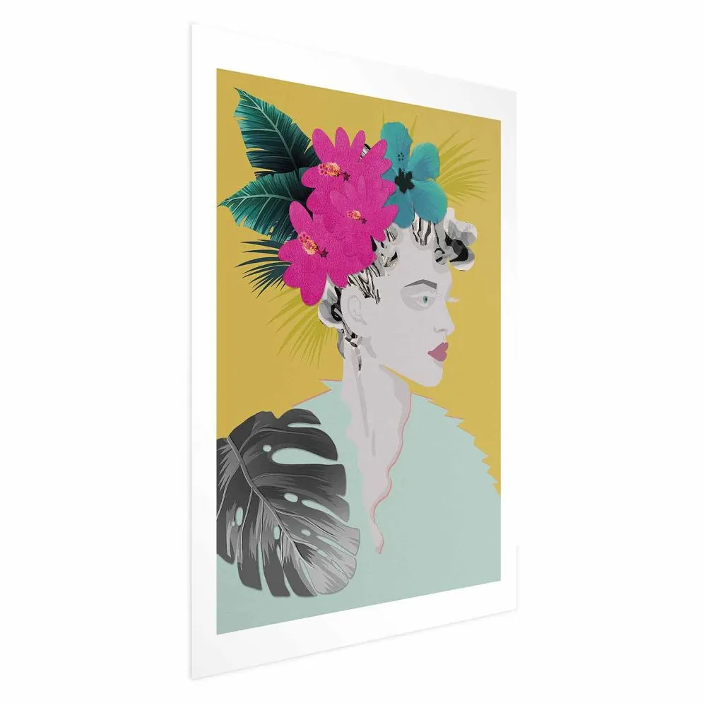 Plakat Kwiaty we włosach 60x90 cm bez ramy z marginesem | MIRAT.