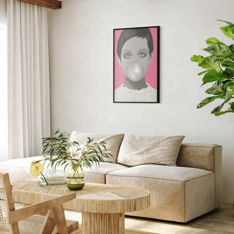 Plakat Guma balonowa 21x30 cm z ramą czarną bez marginesu | MIRAT.