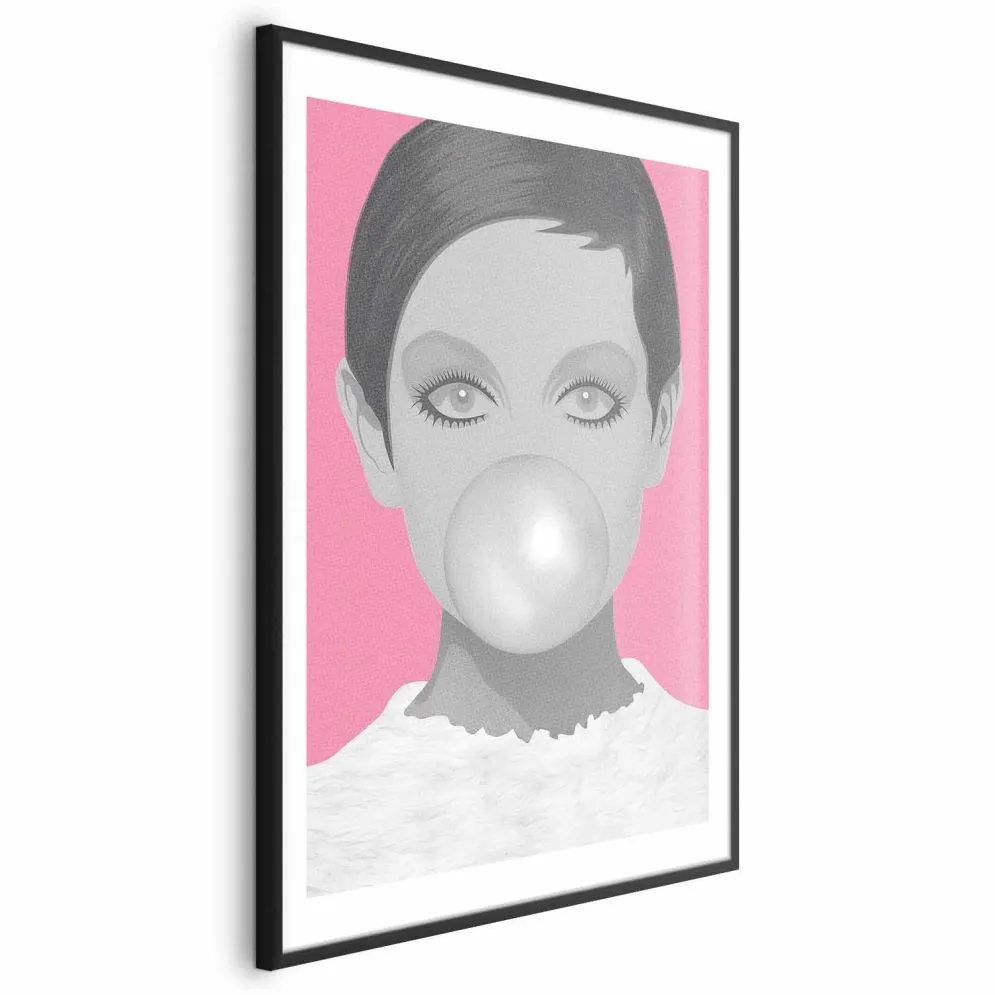 Plakat Guma balonowa 21x30 cm z ramą czarną z marginesem | MIRAT.