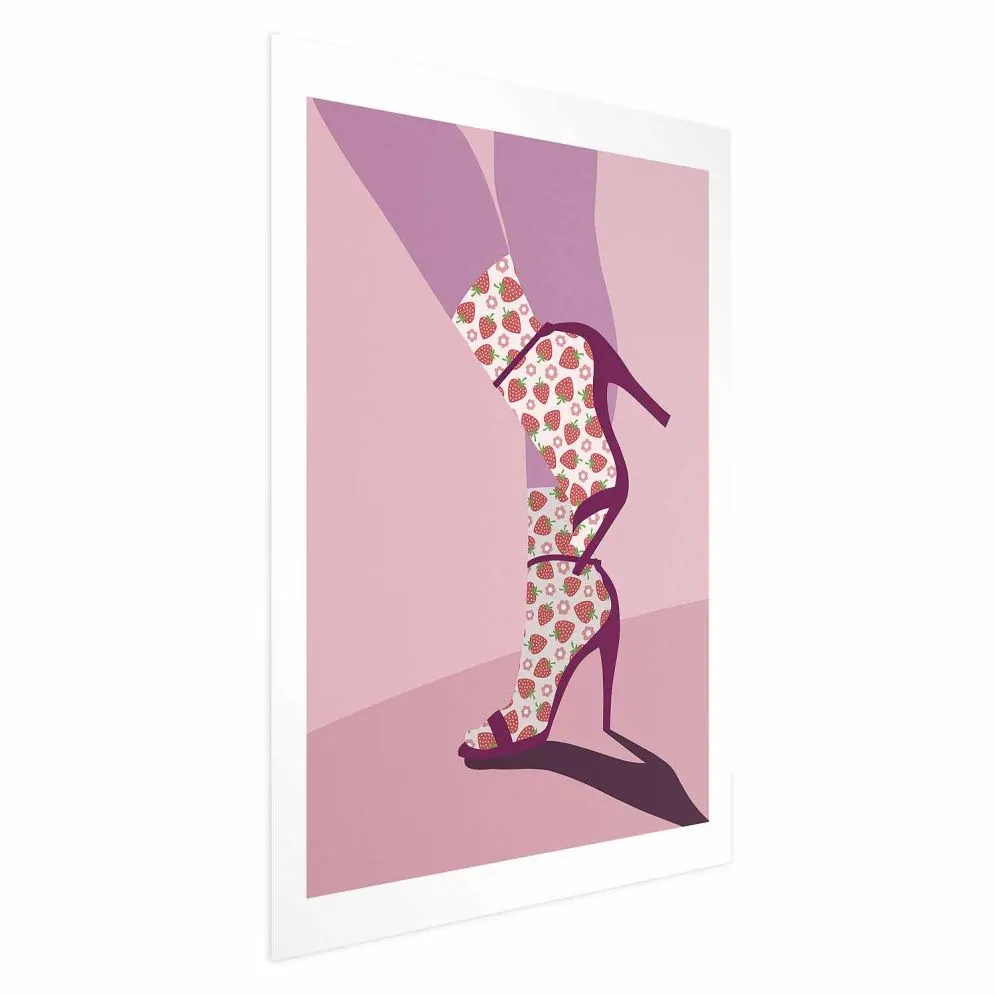 Plakat Skarpetki w truskawki 21x30 cm bez ramy z marginesem | MIRAT.