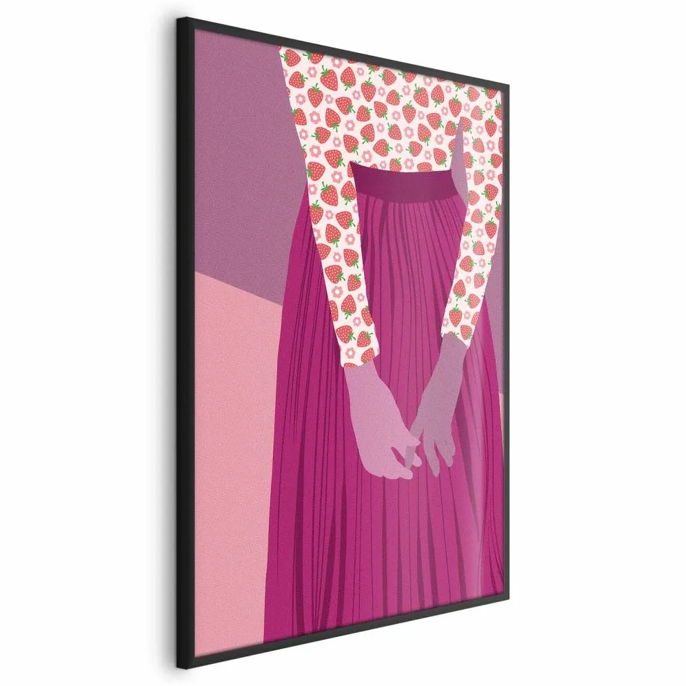 Plakat Truskawkowa pani 21x30 cm z ramą czarną bez marginesu | MIRAT.