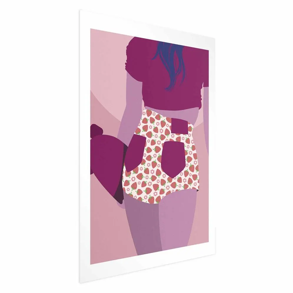 Plakat Spodenki w truskawki 21x30 cm bez ramy z marginesem | MIRAT.