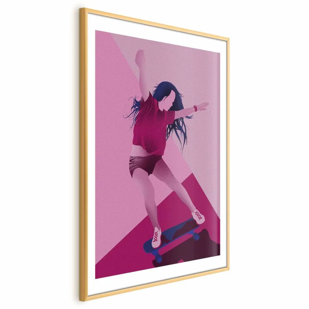Plakat Powerslide 60x90 cm z ramą złotą z marginesem | MIRAT.
