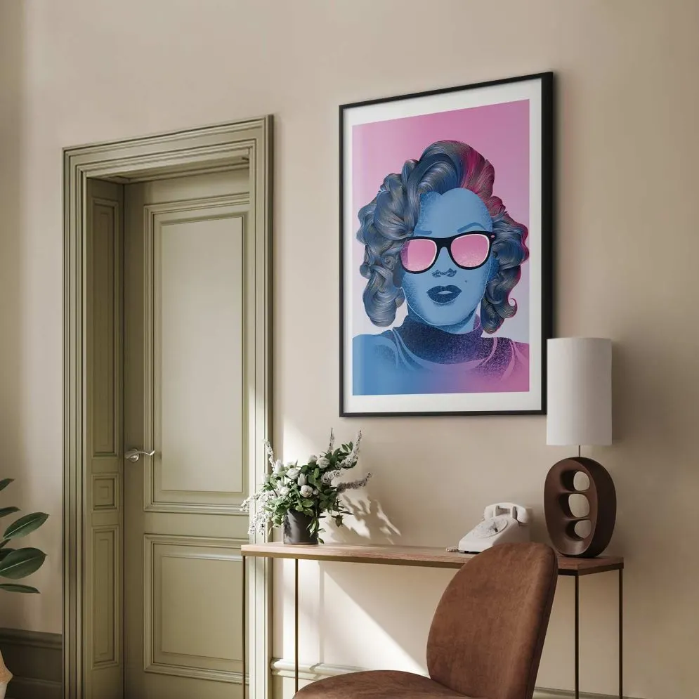 Plakat Norma Jeane 60x90 cm z ramą czarną z marginesem | MIRAT.