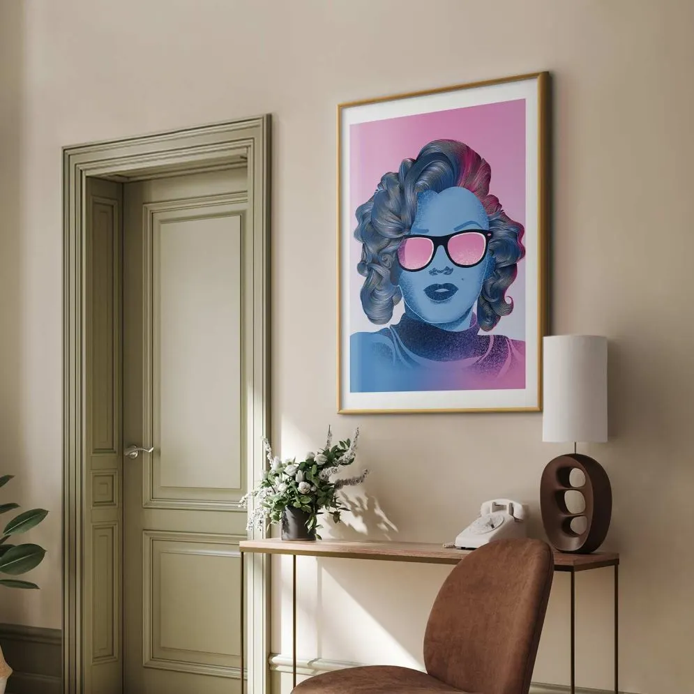 Plakat Norma Jeane 60x90 cm z ramą złotą z marginesem | MIRAT.
