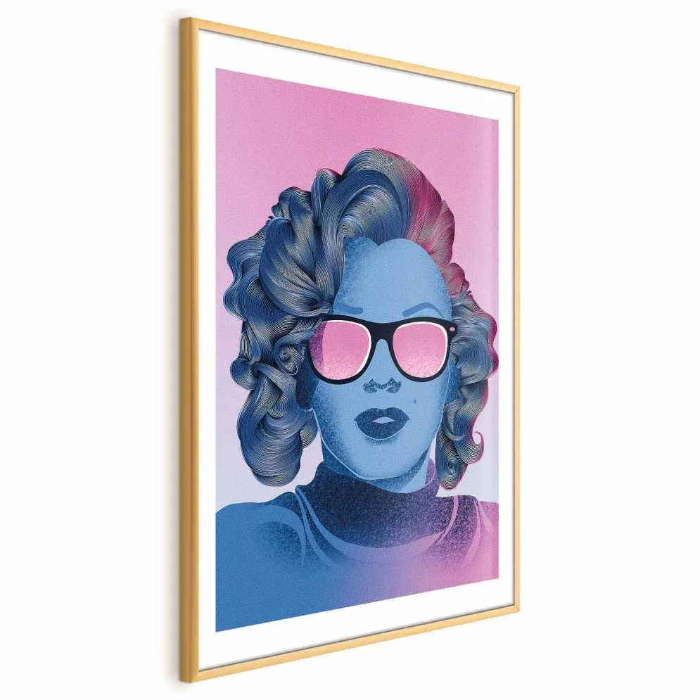 Plakat Norma Jeane 60x90 cm z ramą złotą z marginesem | MIRAT.