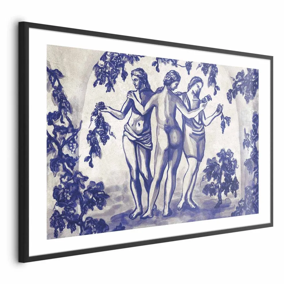 Plakat Antyczna winnica 90x60cm z ramą czarną z marginesem | MIRAT. kolekcja h-A-10113-ao-a