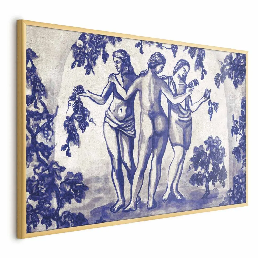Plakat Antyczna winnica 60x40cm z ramą złotą bez marginesu | MIRAT.  kolekcja h-A-10113-ao-a