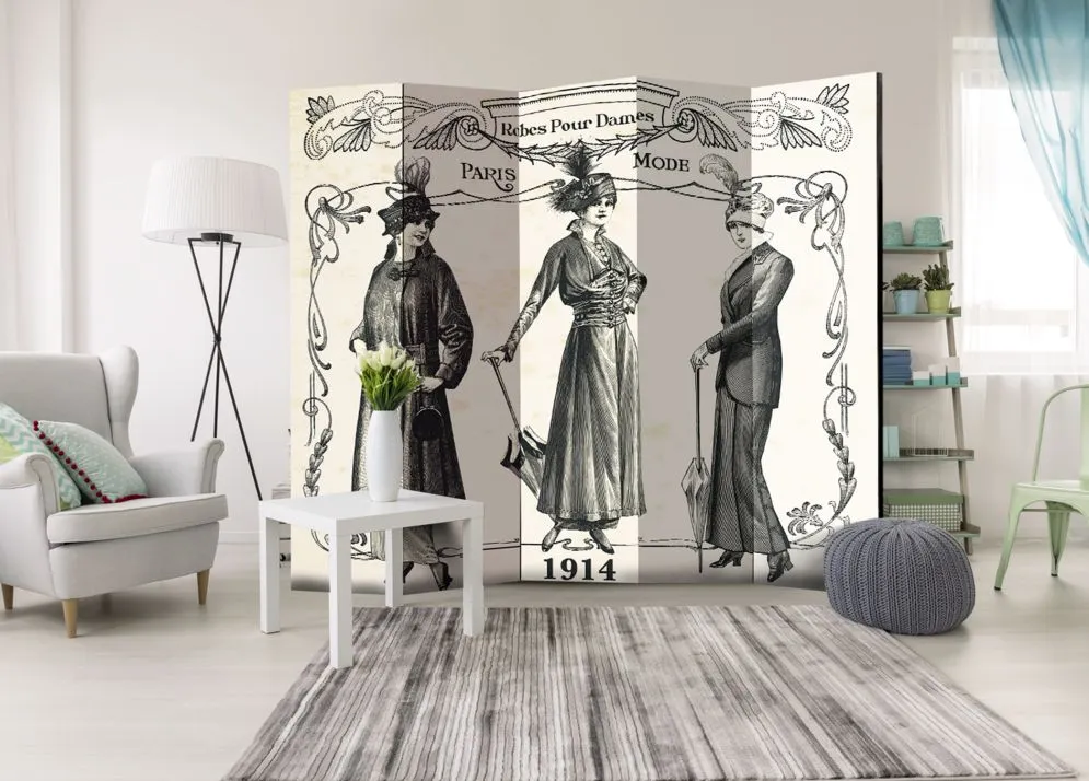 Parawan akustyczny Ludzie 225x172 cm 5-częściowy zielony | MIRAT.