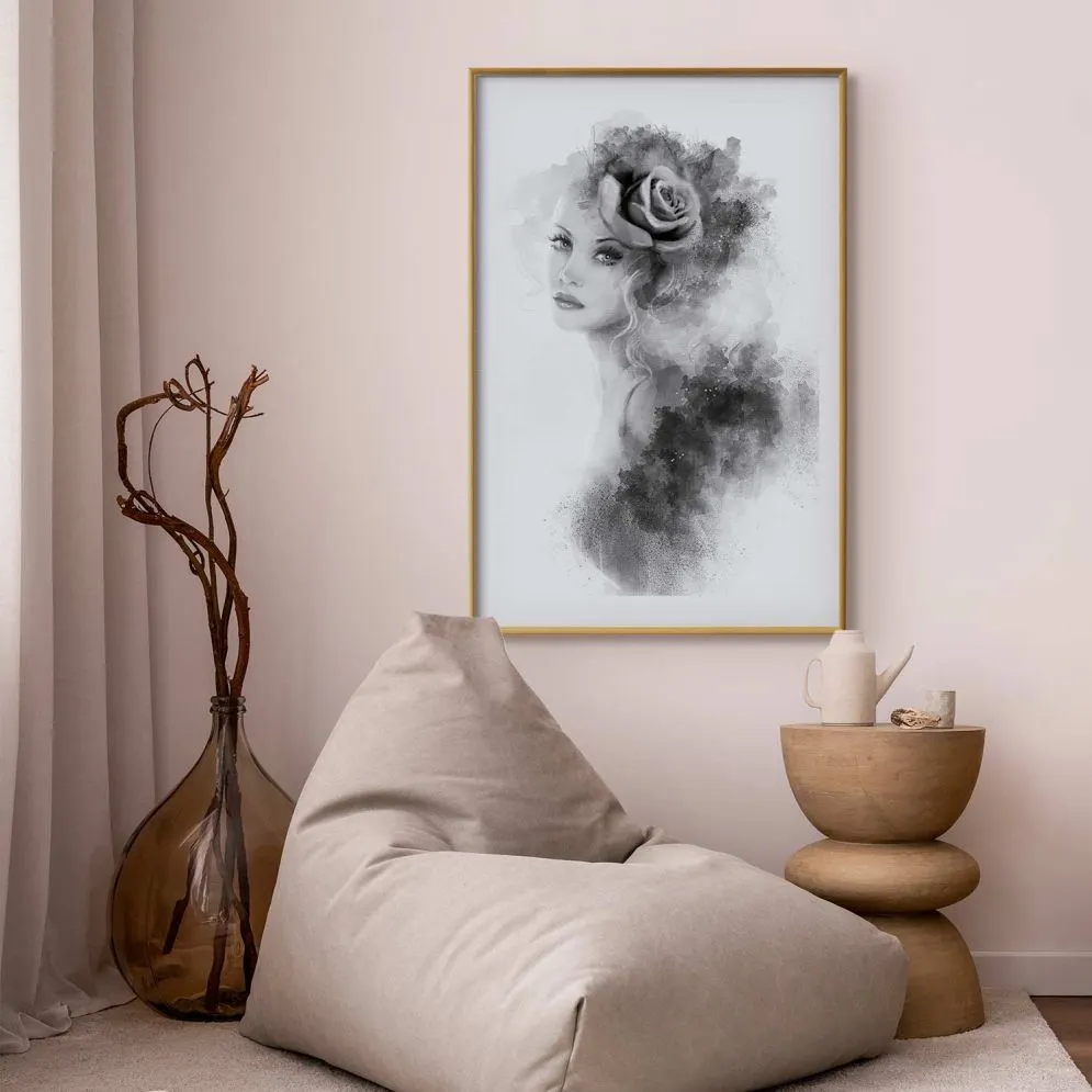 Plakat Artgeist Akwarelowy portret 21 x 30 cm 1 szt z ramą złotą i marginesem | MIRAT.  kolekcja h-B-0107-ao-a