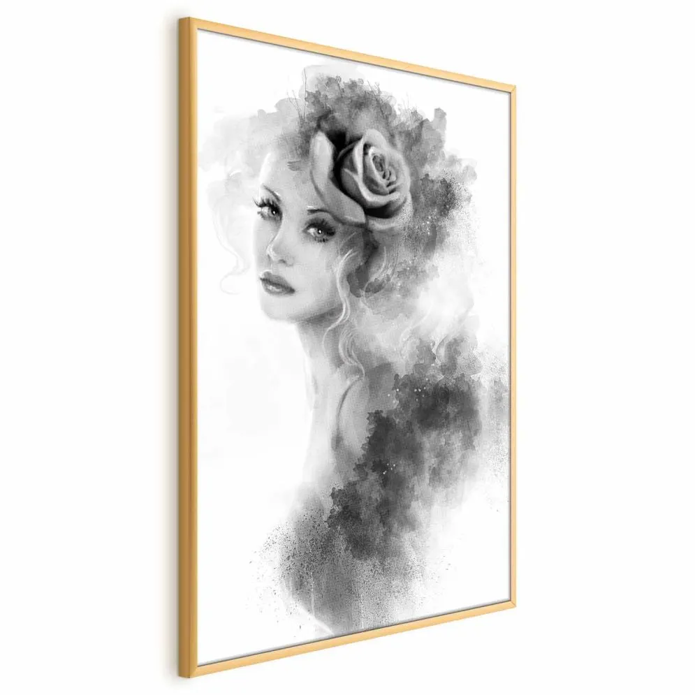 Plakat Artgeist Akwarelowy portret 40 x 60 cm 1 szt z ramą złotą bez marginesu | MIRAT.  kolekcja h-B-0107-ao-a