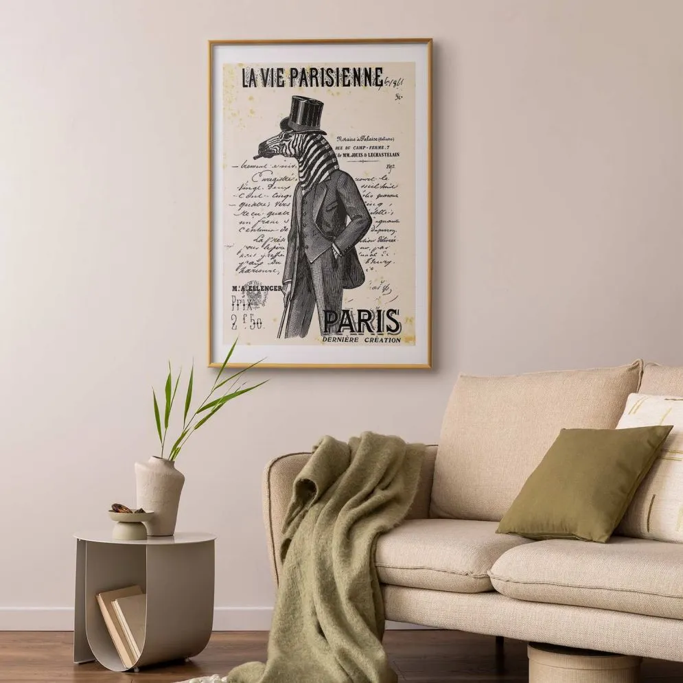 Plakat La Vie Parisienne 29,7x42 cm z ramą złotą z marginesem | MIRAT.