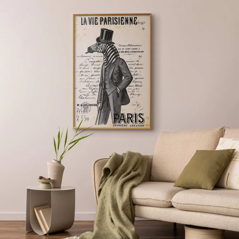 Plakat La Vie Parisienne 29,7x42 cm z ramą złotą bez marginesu | MIRAT.