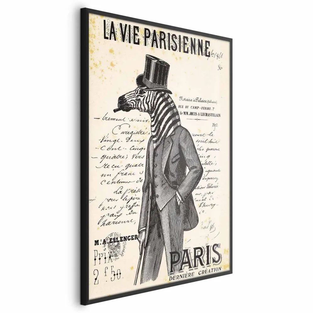 Plakat La Vie Parisienne 21x30 cm z ramą czarną bez marginesu | MIRAT.