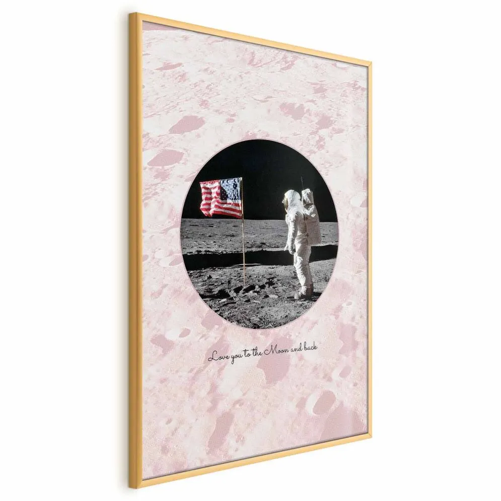 Plakat Love You 60x90 cm z ramą złotą bez marginesu | MIRAT.