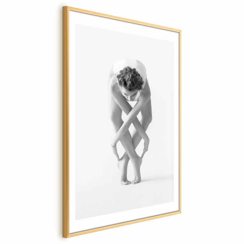 Plakat Balet 21x30 cm z ramą złotą z marginesem | MIRAT.