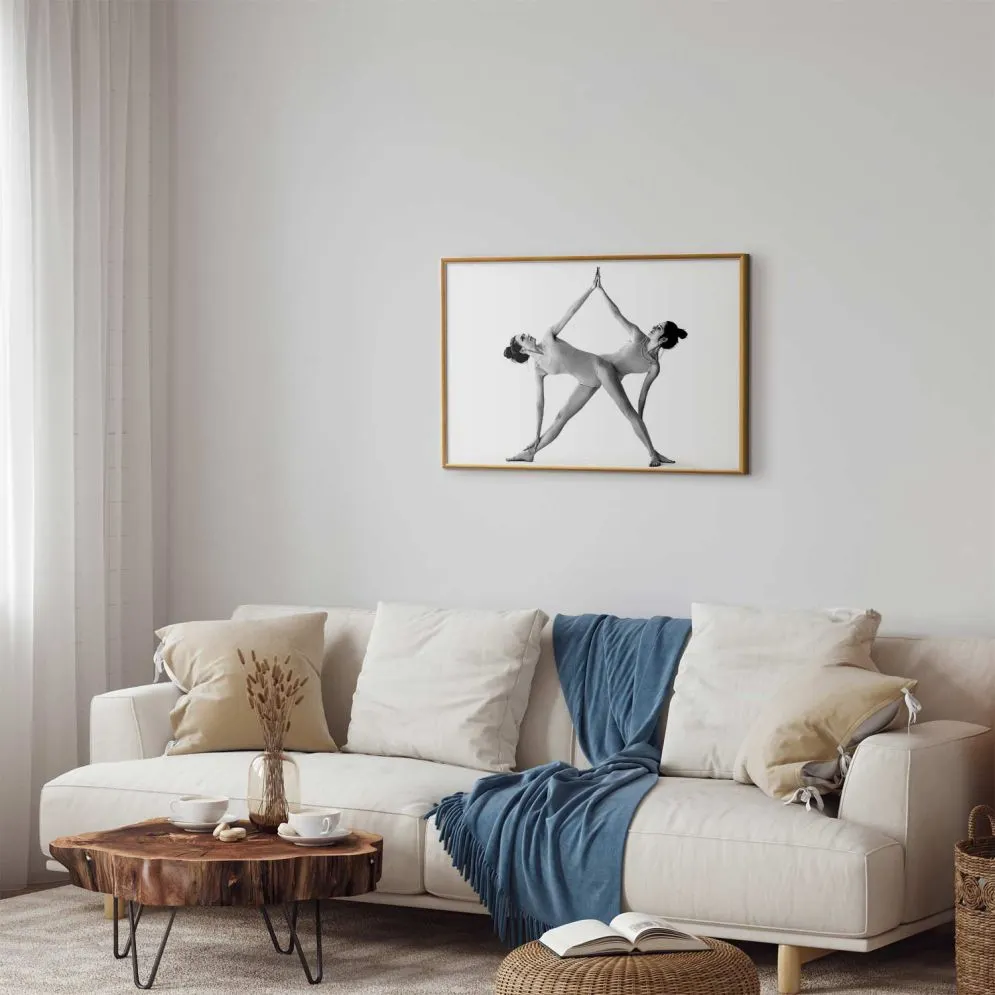 Plakat Joga 42x29,7 cm z ramą złotą bez marginesu | MIRAT.