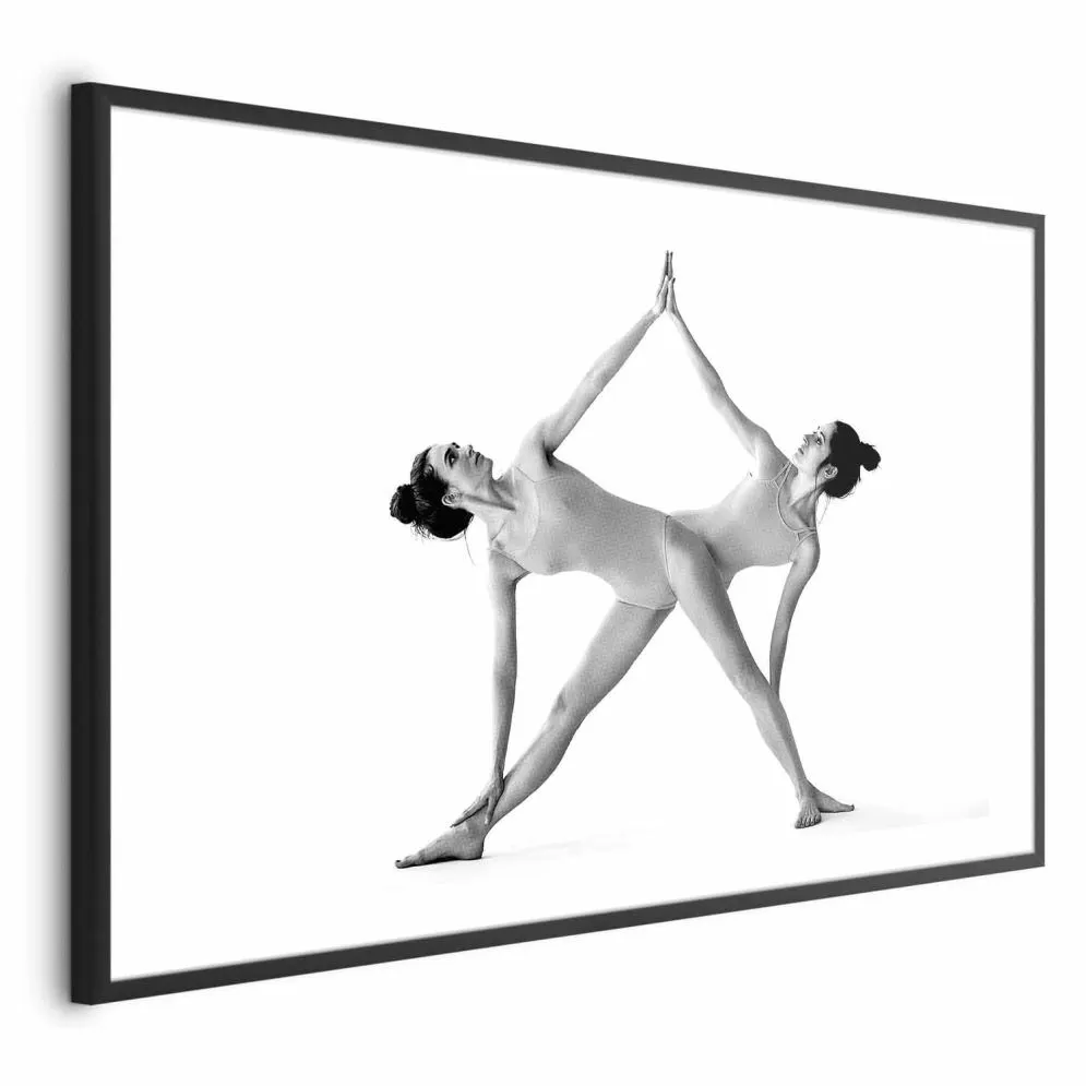 Plakat Joga 30x21 cm z ramą czarną z marginesem | MIRAT.