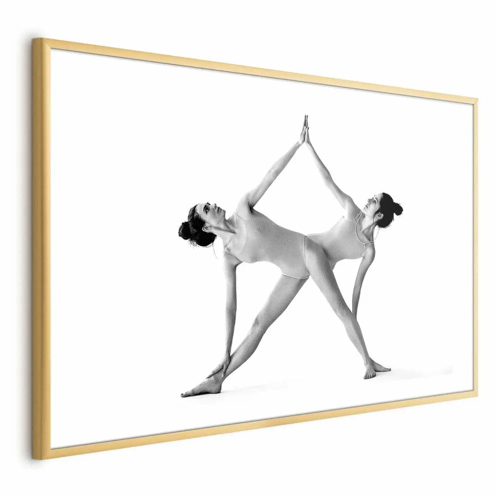 Plakat Joga 30x21 cm z ramą złotą z marginesem | MIRAT.