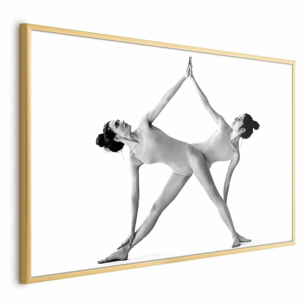 Plakat Joga 42x29,7 cm z ramą złotą bez marginesu | MIRAT.