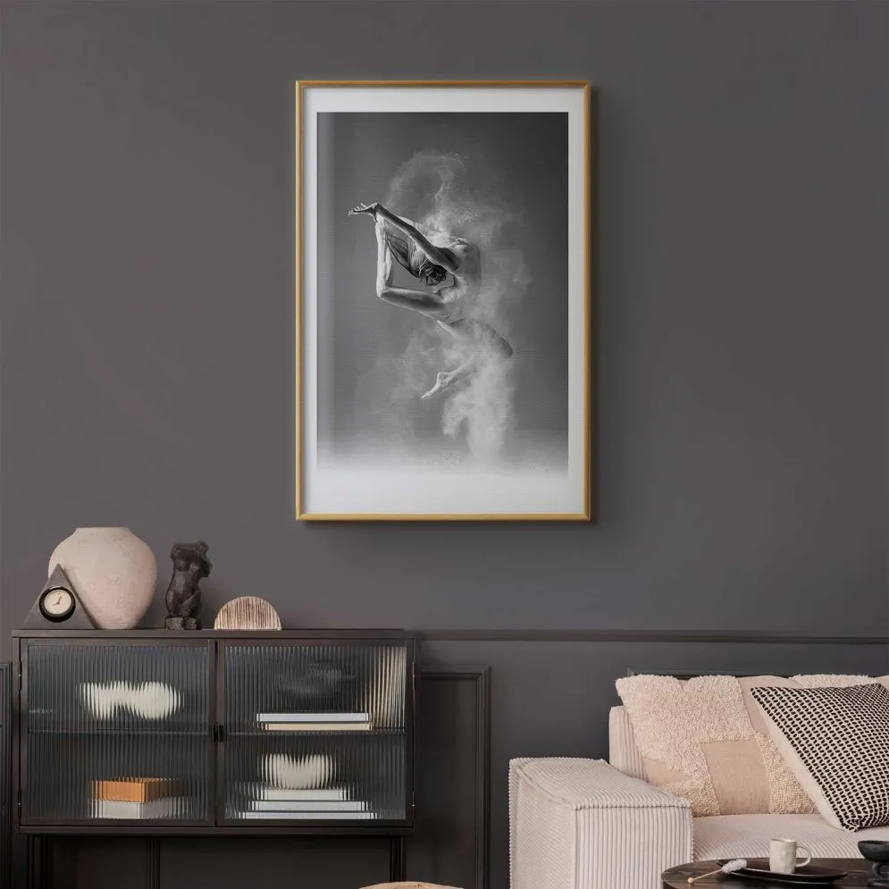 Plakat Baletnica 29,7x42 cm z ramą złotą z marginesem | MIRAT.
