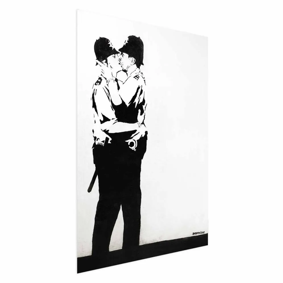 Plakat Pocałunek policjantów 40x60 cm bez ramy bez marginesu | MIRAT.