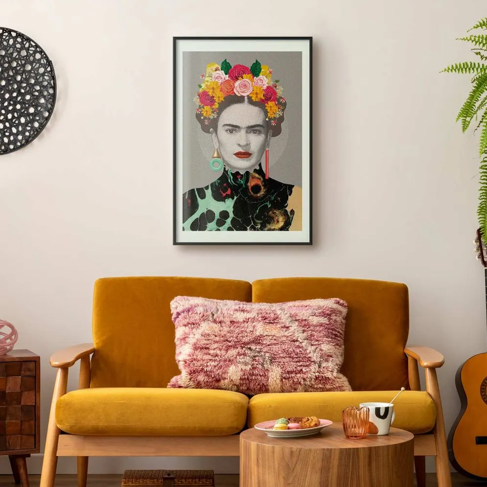 Plakat Majestatyczna Frida 40x60 cm z ramą czarną z marginesem | MIRAT.