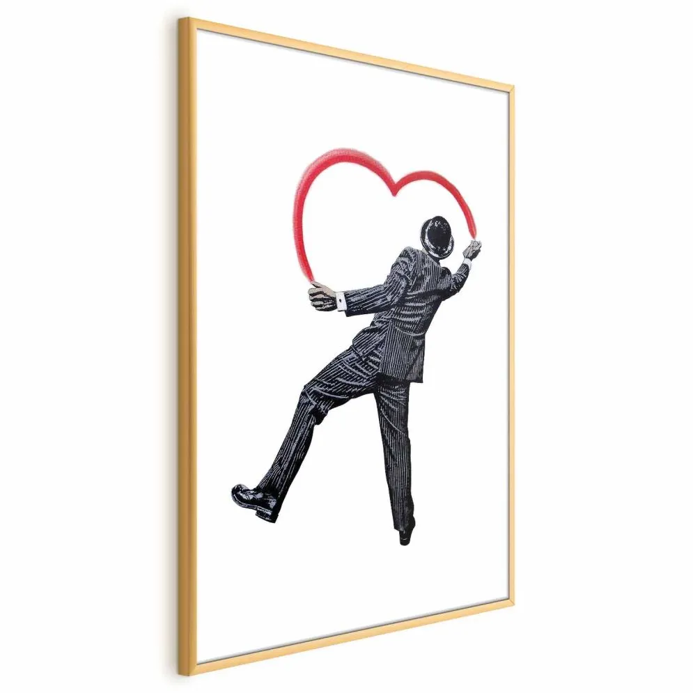 Plakat Elegancki graficiarz 29,7x42 cm z ramą złotą z marginesem | MIRAT.