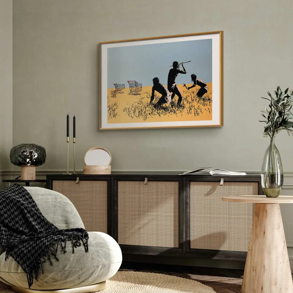 Plakat Łowcy promocji 90x60 cm z ramą złotą z marginesem | MIRAT.