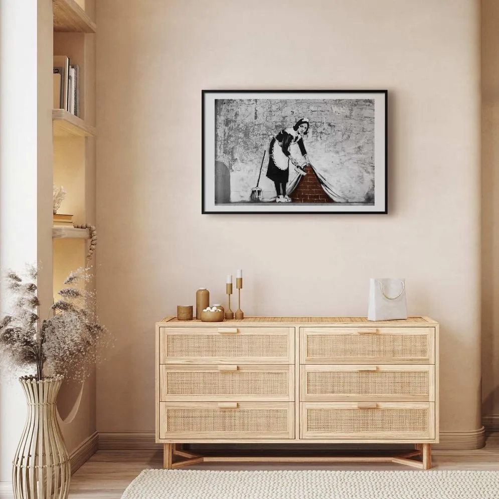 Plakat Pokojówka 30x21 cm z ramą czarną z marginesem | MIRAT.