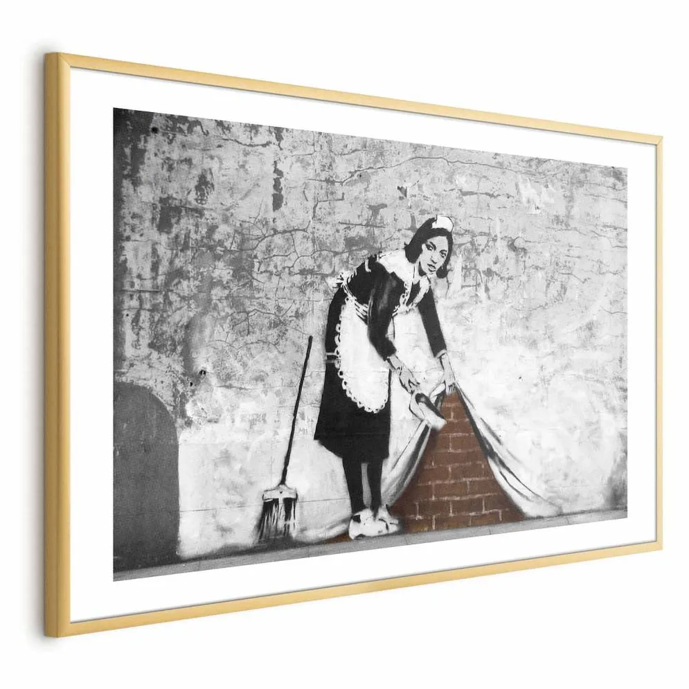 Plakat Pokojówka 30x21 cm z ramą złotą z marginesem | MIRAT.