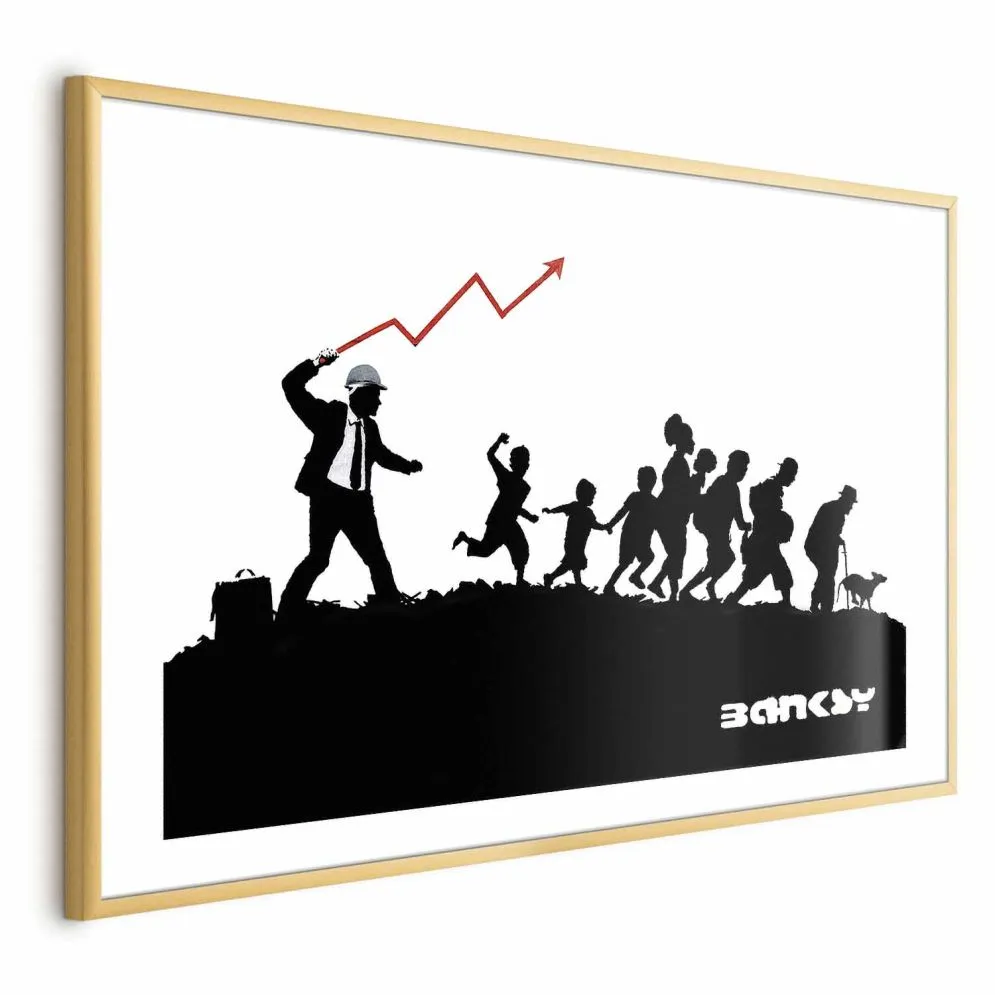 Plakat Wyścig 30x21 cm z ramą złotą z marginesem | MIRAT.