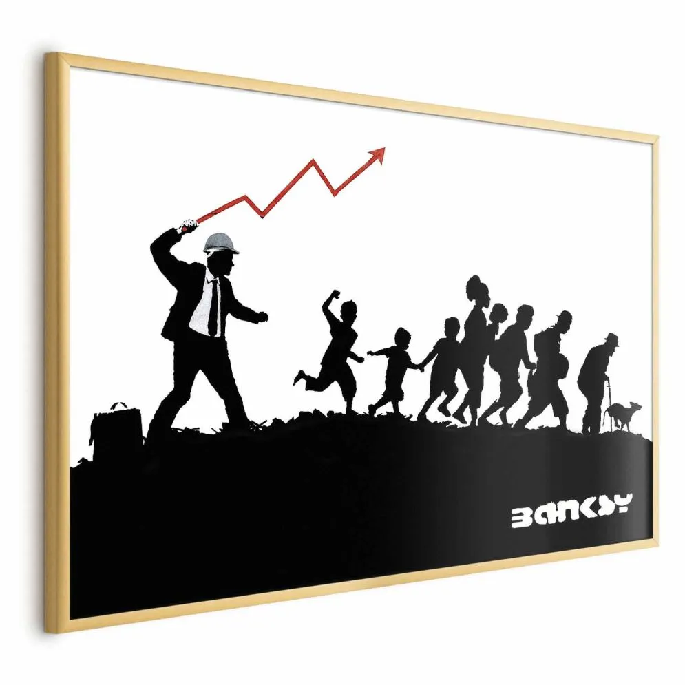 Plakat Wyścig 30x21 cm z ramą złotą bez marginesu | MIRAT.