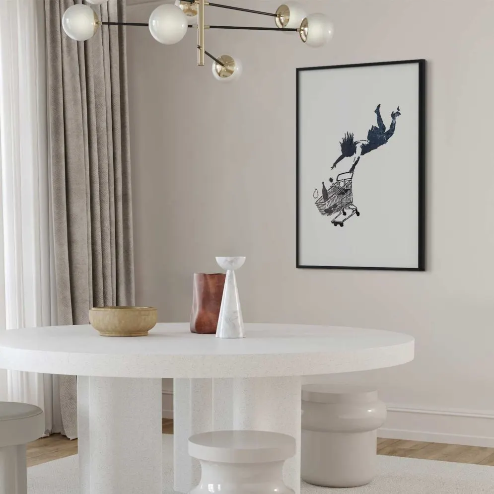 Plakat Szał zakupów 60x90 cm z ramą czarną z marginesem | MIRAT.